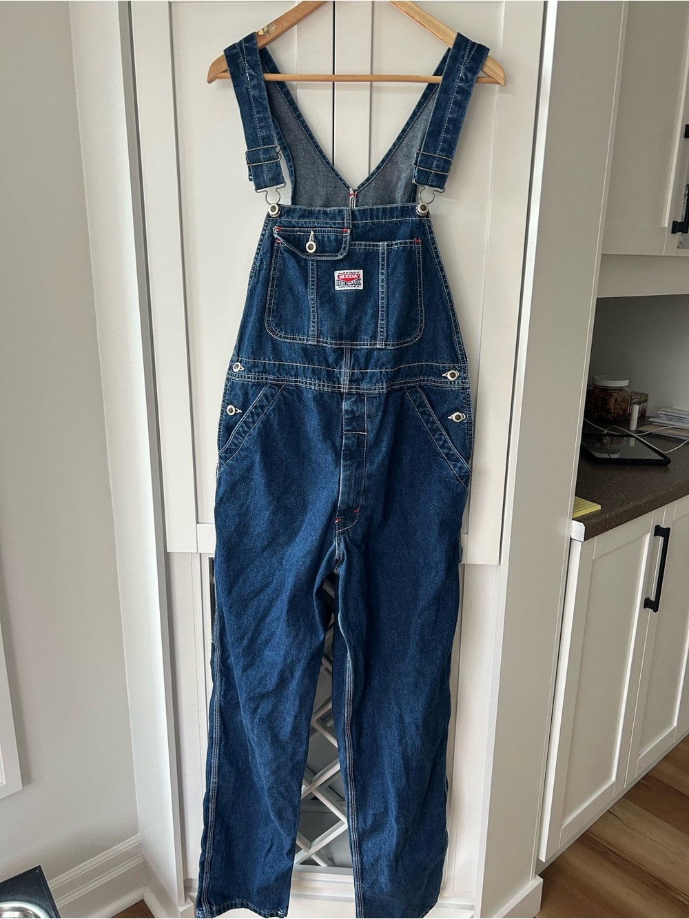 IKEDA New Medium VINTAGE Women’s Classic Dark Blue Denim Overalls